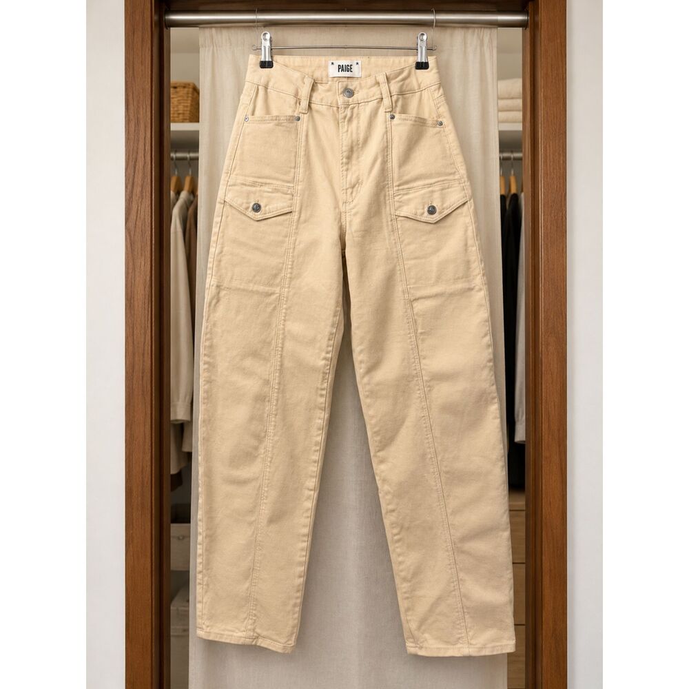 PAIGE Cream Utility Cargo Pants | Size 28